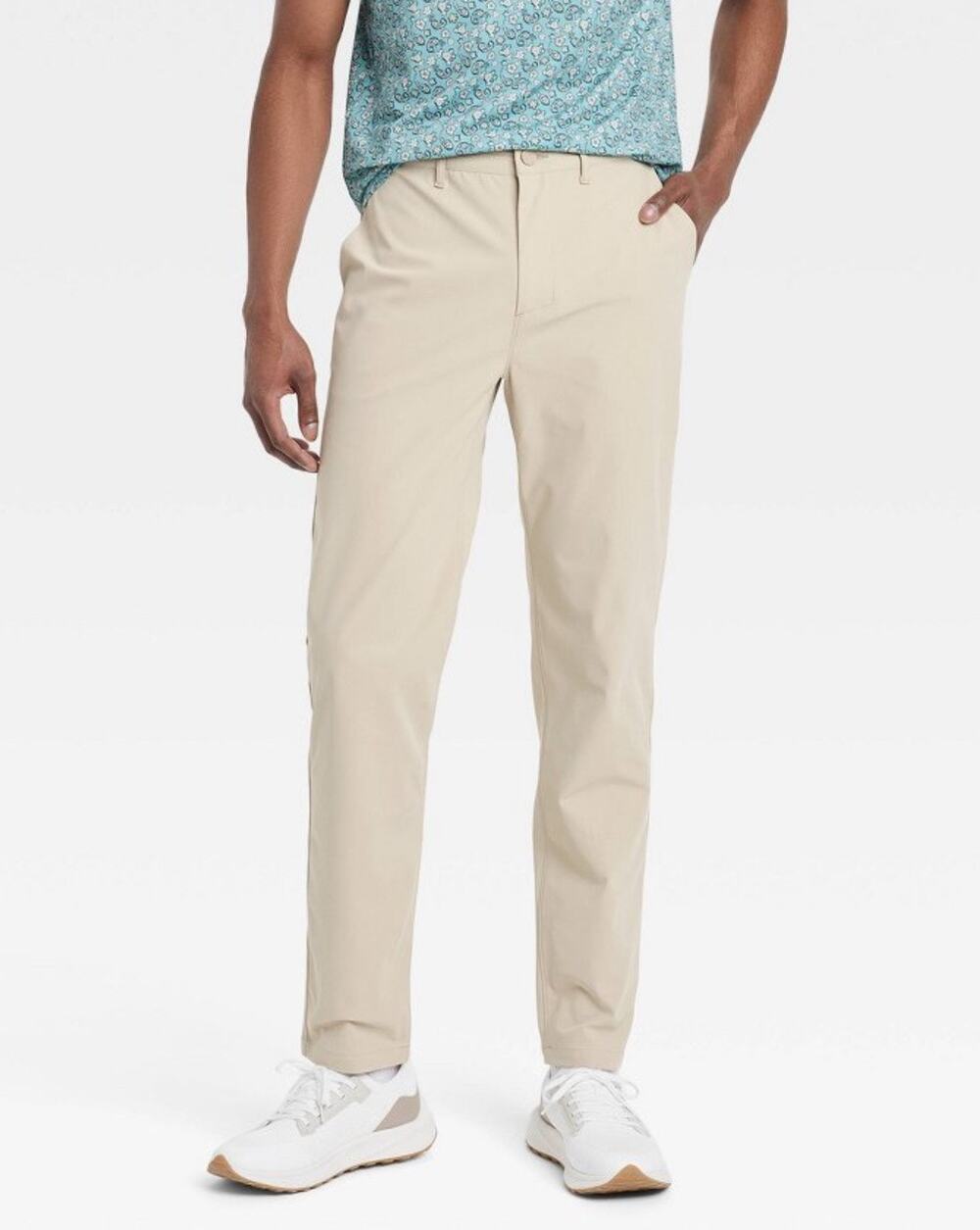 NWT All in Motion Men’s 360 Lifestyle Performance Trouser Pants Stone 42x30